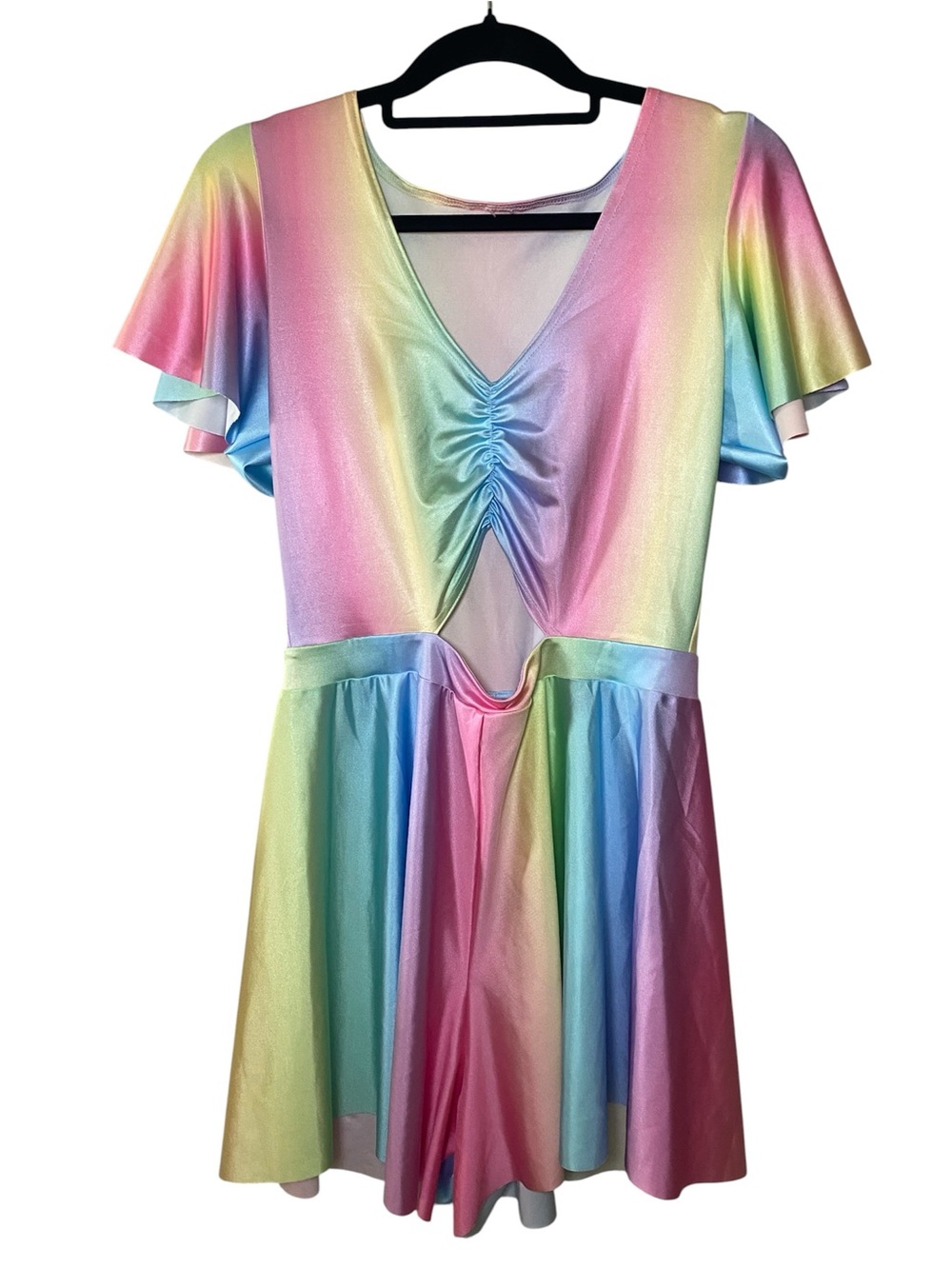 Blackmilk Rainbow Ice Cream Rio Playsuit NWT Large Cutout Tie Limited Edition